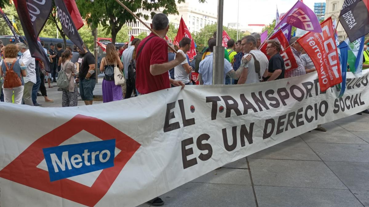 Manifestación conjunta de Metro y EMT de Madrid.