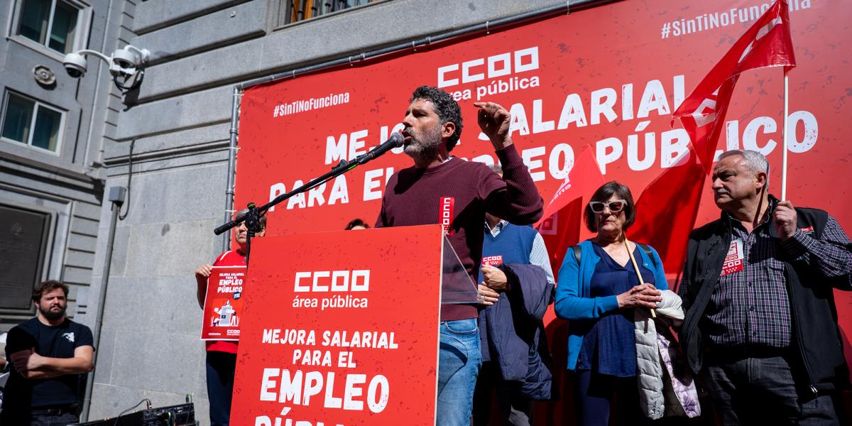 Concentracin del rea Pblica de CCOO para exiger al Gobierno una subida salarial para las empleadas y empleados pblicos